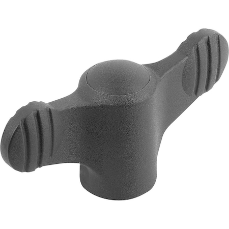 Kipp Wing Grip Antibacterial D=M06 A=50, H=24, Form:K, Plastic Gray Ral7015, Comp:Stainless Steel 1.4305 K0274.120106144